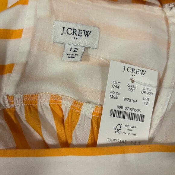 J.Crew Strappy tie-Back Mini Dress Adjustable Straps Size 12 Orange White - Picture 7 of 8
